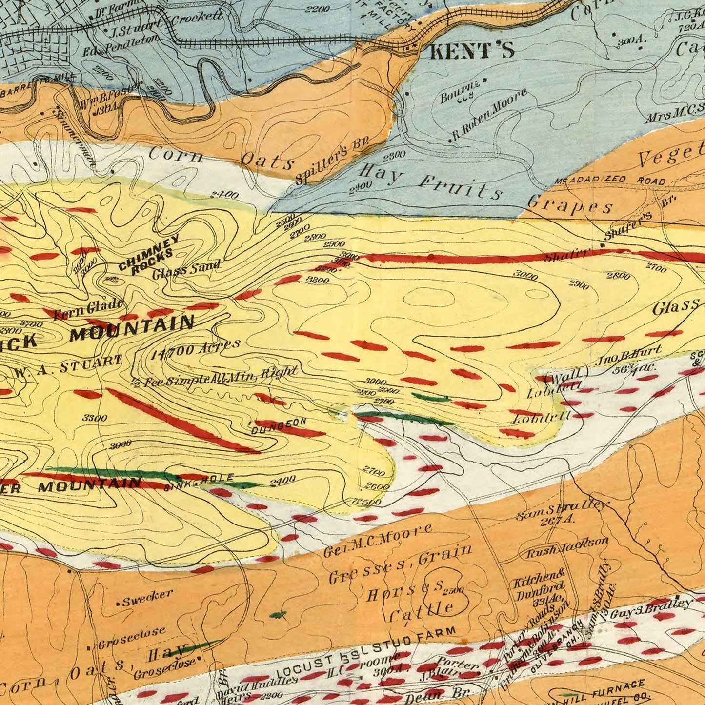 Vintage Map of Wythe County, Virginia 1890