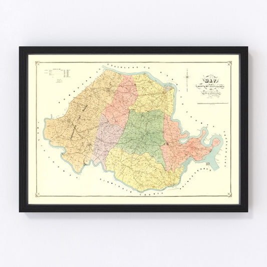 Vintage Map of Chesterfield County, Virginia 1888