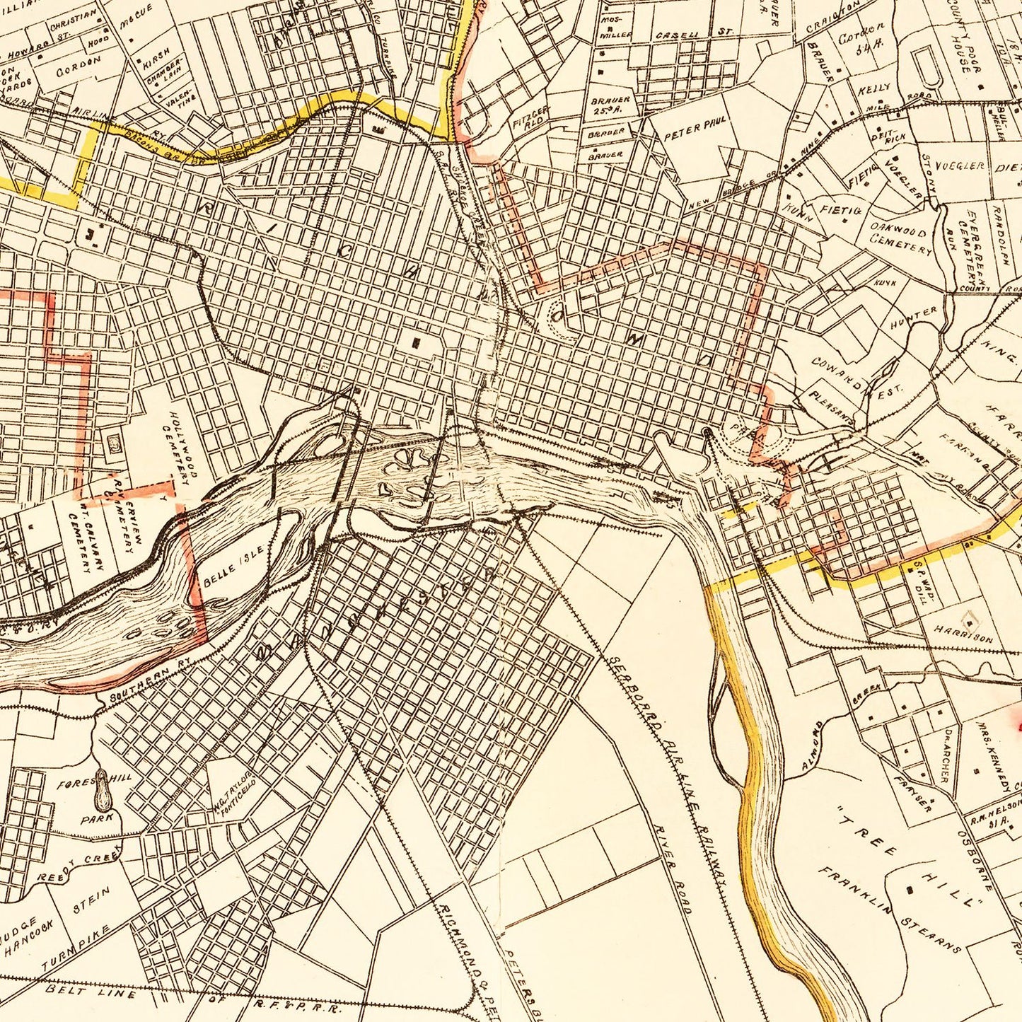 Vintage Map of Henrico County, Virginia 1901