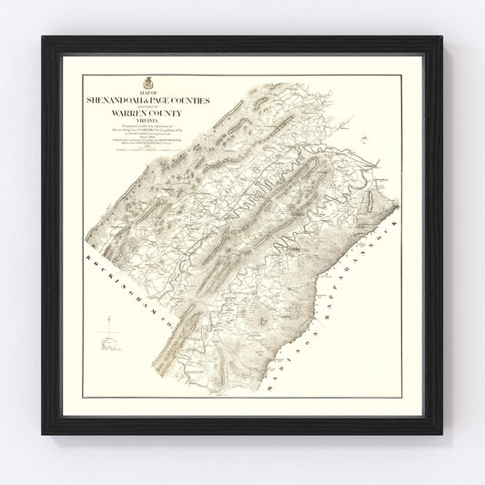 Vintage Map of Shenandoah & Page County, Virginia 1875