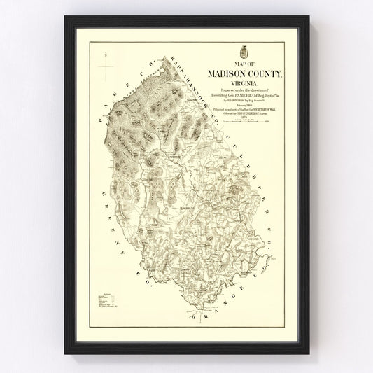 Vintage Map of Madison County, Virginia 1875