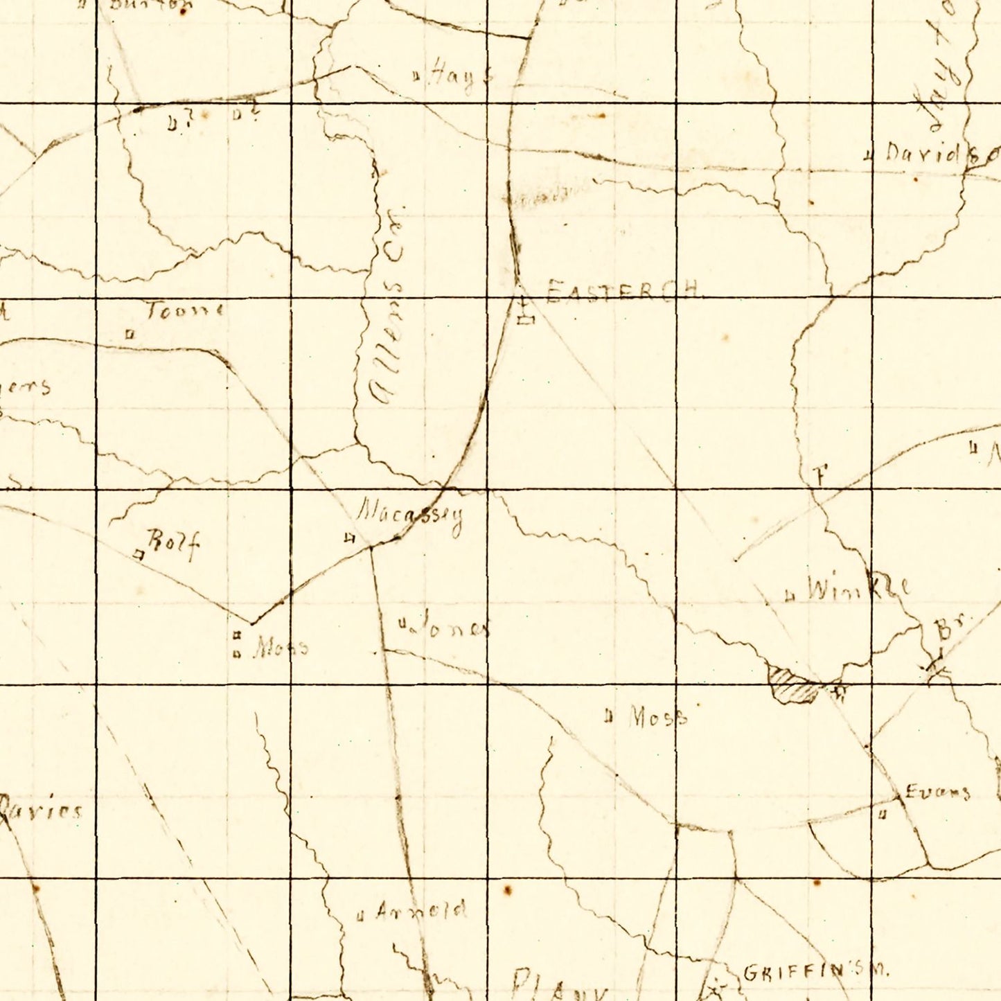 Vintage Map of Mecklenburg County, Virginia 1860