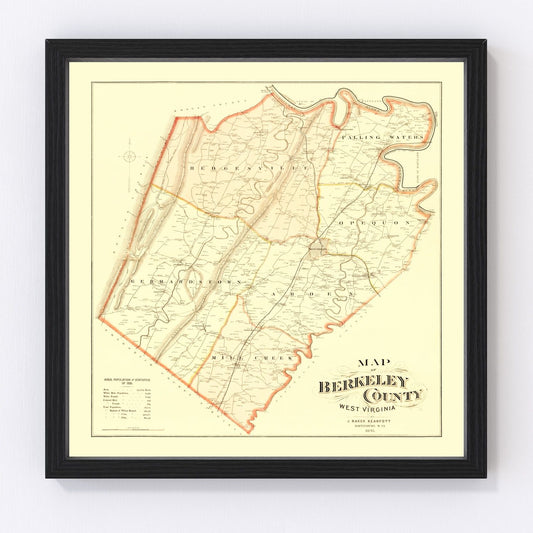 Vintage Map of Berkeley County, West Virginia 1894