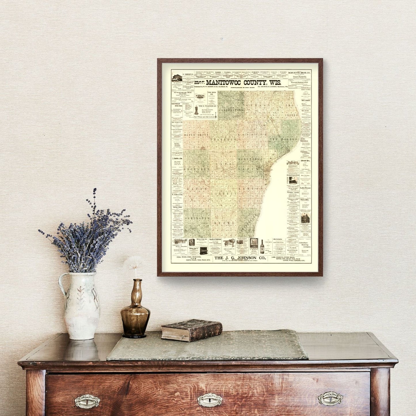 Vintage Map of Manitowac County, Wisconsin 1902