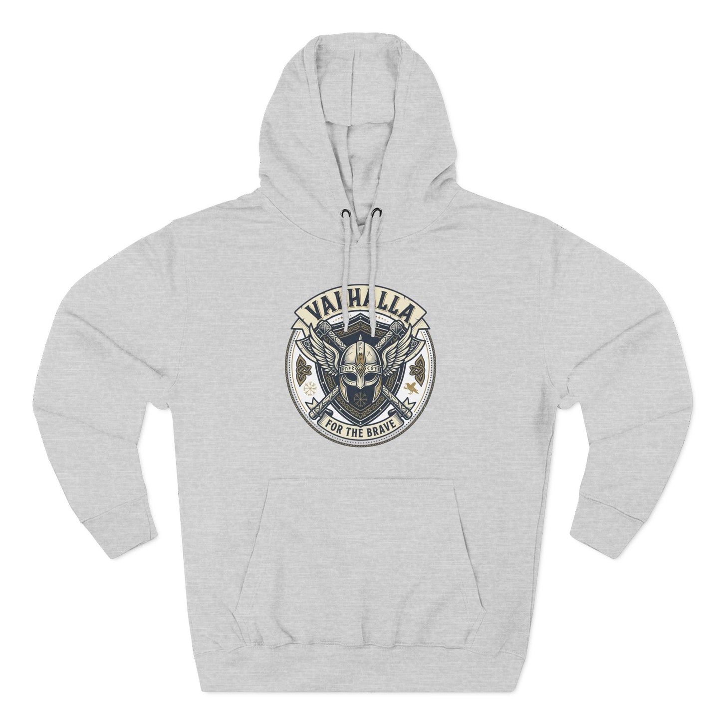 Viking Valhalla Skull Hoodie – "For the Brave" Graphic Fleece Hoodie