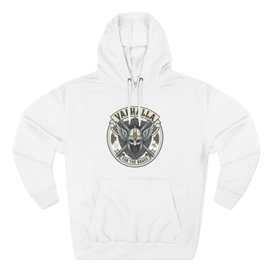 Viking Valhalla Skull Hoodie – "For the Brave" Graphic Fleece Hoodie