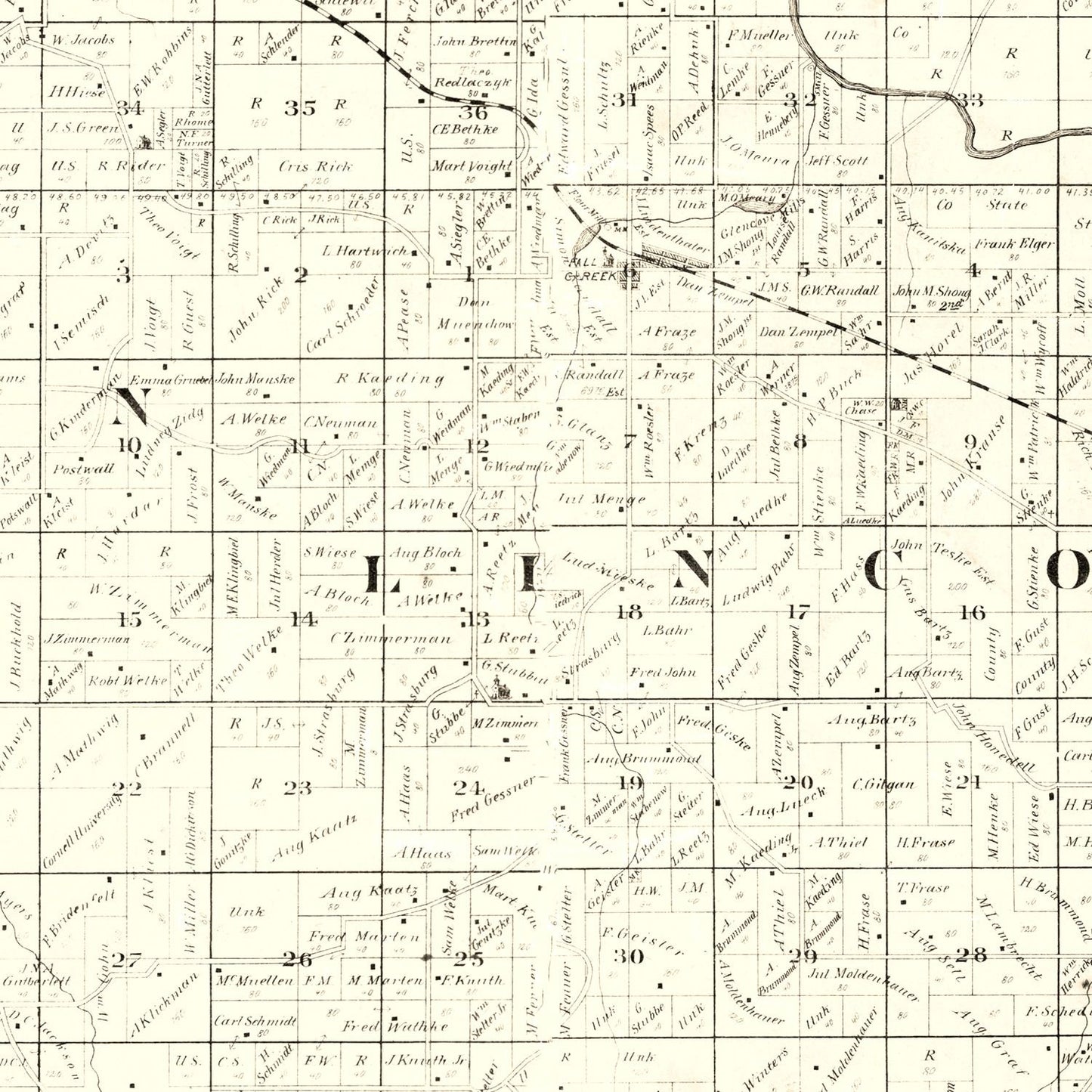 Vintage Map of Eau Claire County, Wisconsin 1878