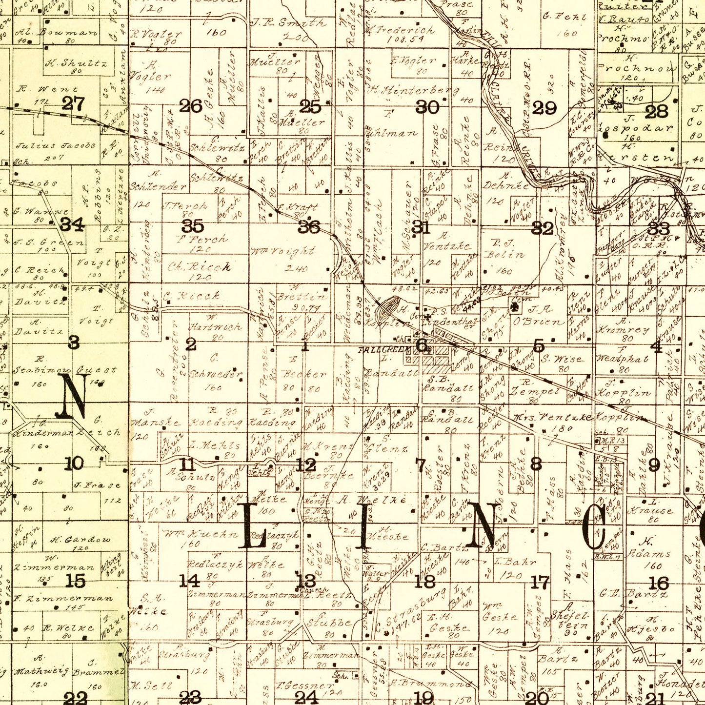 Vintage Map of Eau Claire County, Wisconsin 1902