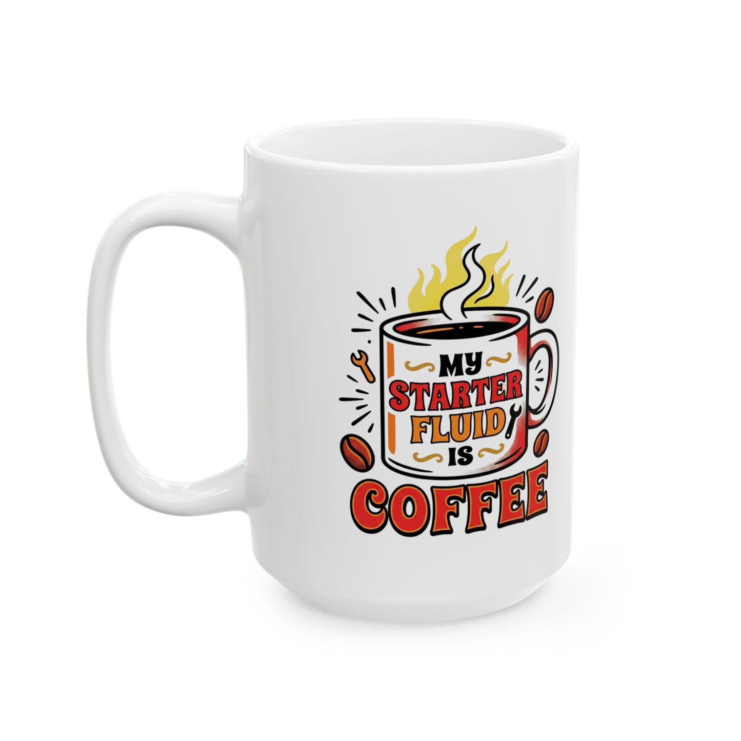 Coffee Lover Ceramic Mug — Retro 'But First Coffee' Design (11oz & 15oz)