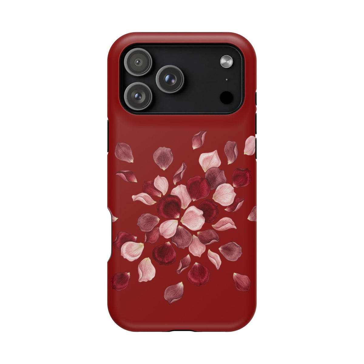 Phone Case — Red Floral Petal Magnetic Impact-Resistant Cover