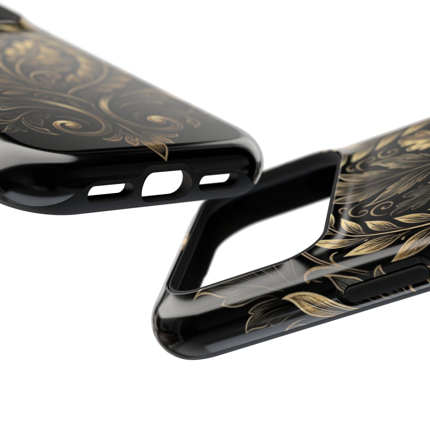 Baroque Gold Leaf Phone Case — Impact-Resistant Protective Cover