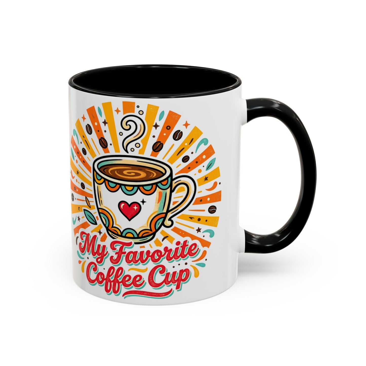 My Favorite Coffee Cup Accent Mug — Colorful Ceramic Coffee Mug (11/15oz)