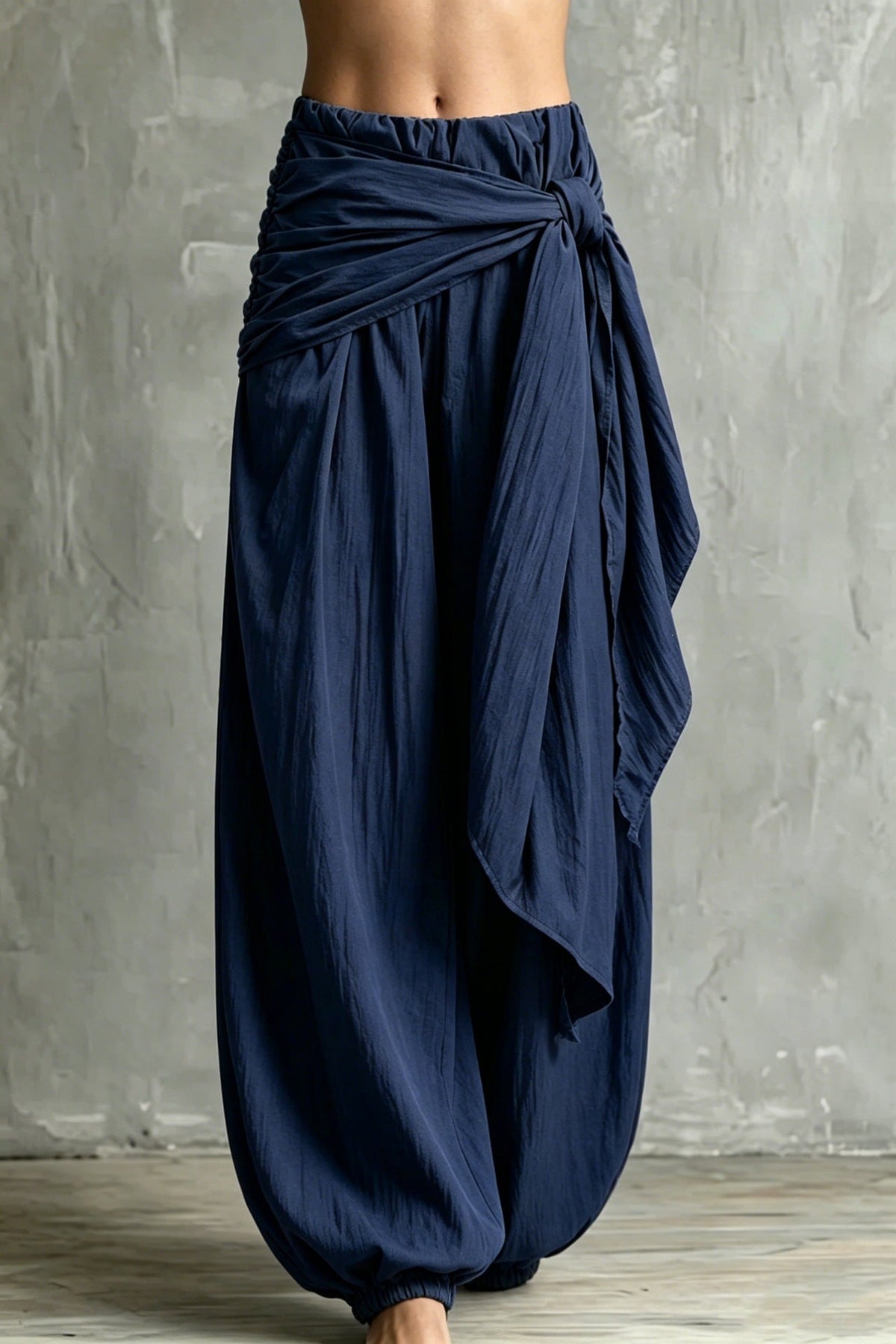 Women's High-Waist Tie-Waist Wide-Leg Pants