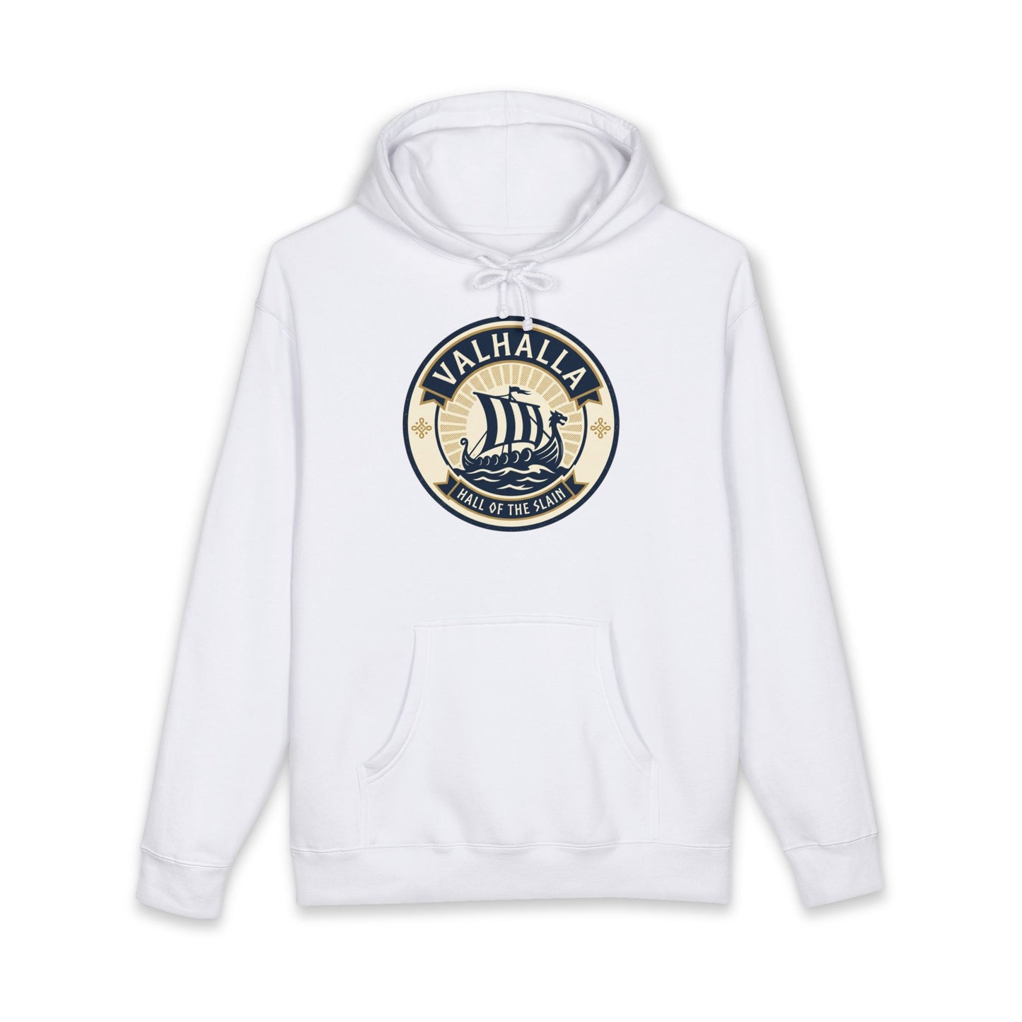 Valhalla Viking Ship Hoodie — Norse Mythology Graphic Pullover