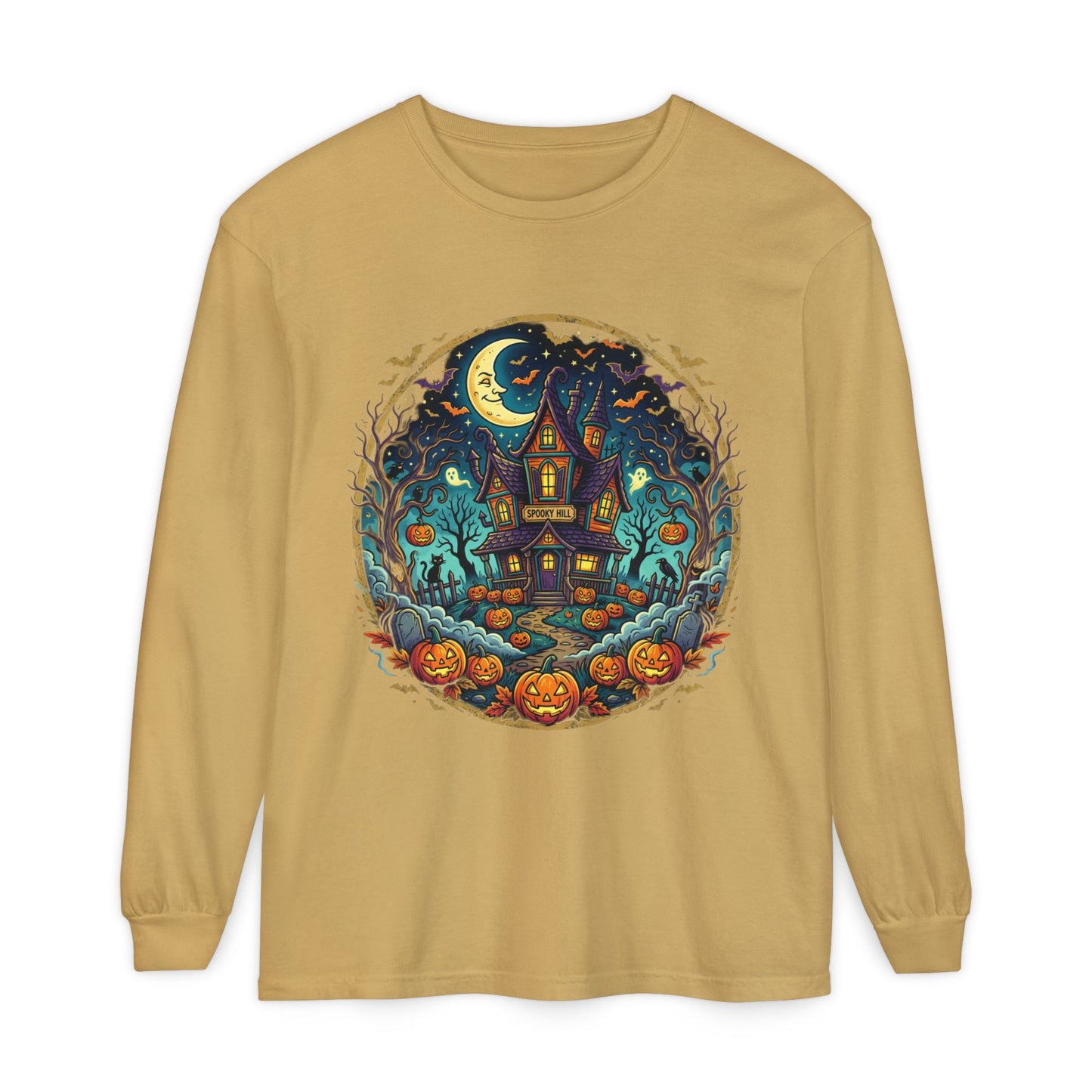 Haunted House Halloween Long Sleeve Tee