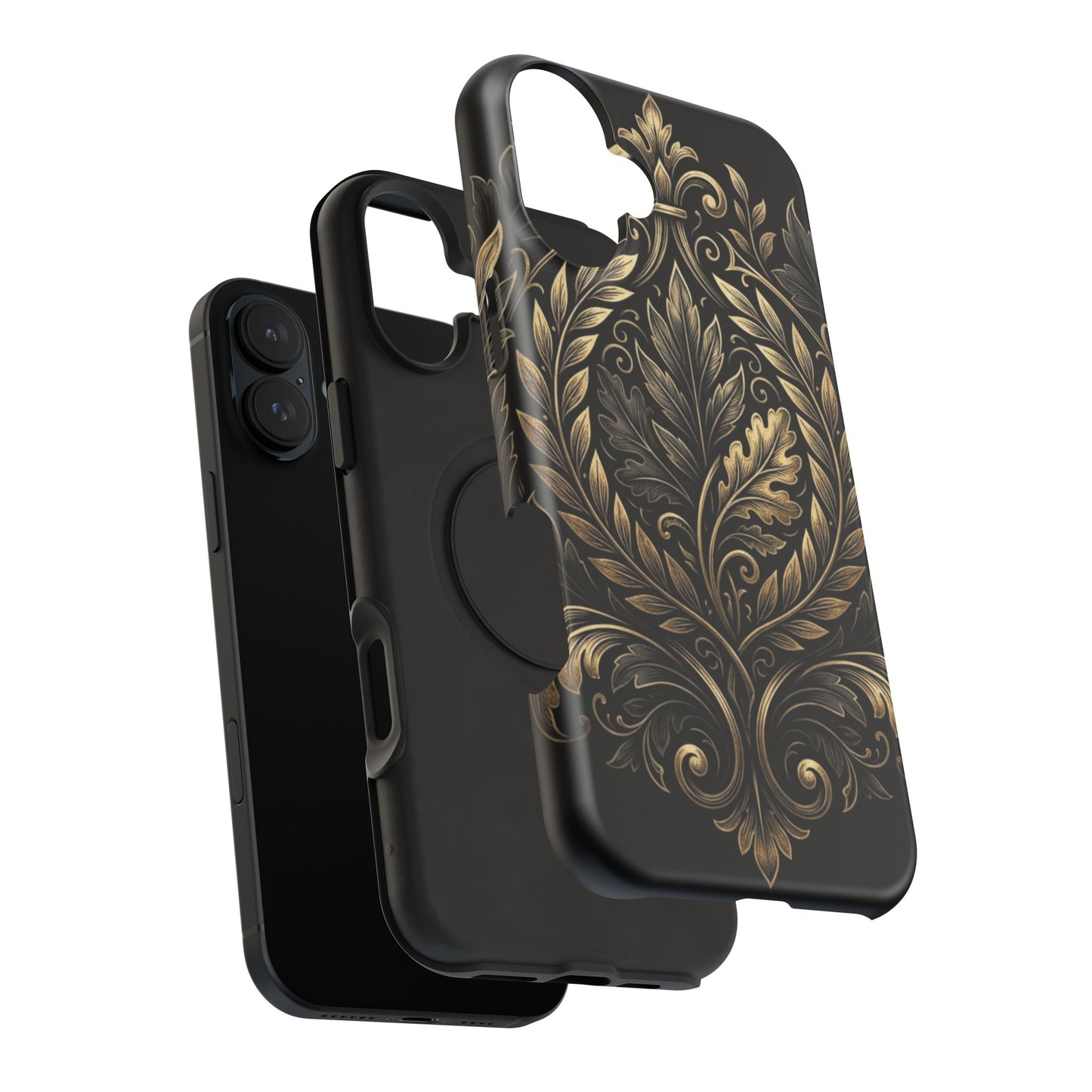 Baroque Gold Leaf Phone Case — Impact-Resistant Protective Cover