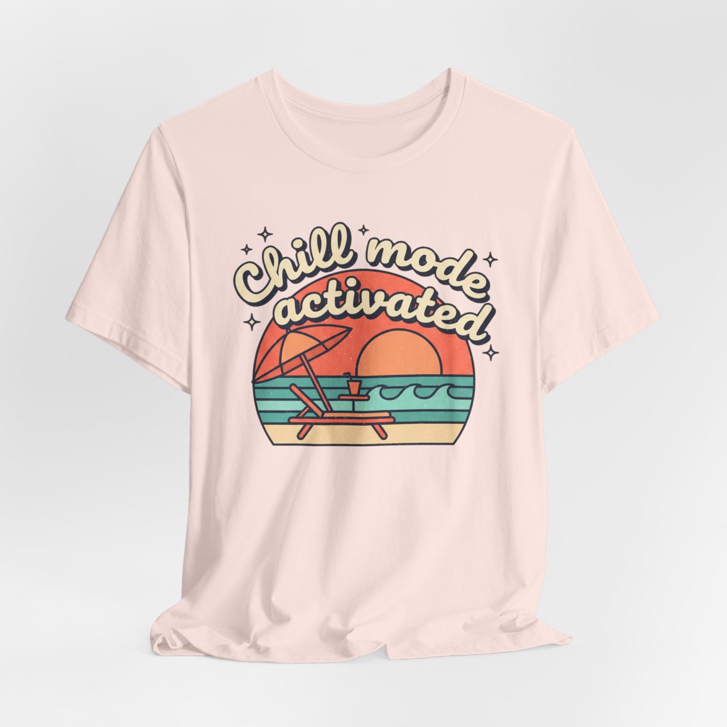Chill Mode Activated tee | Beach sunset lounge