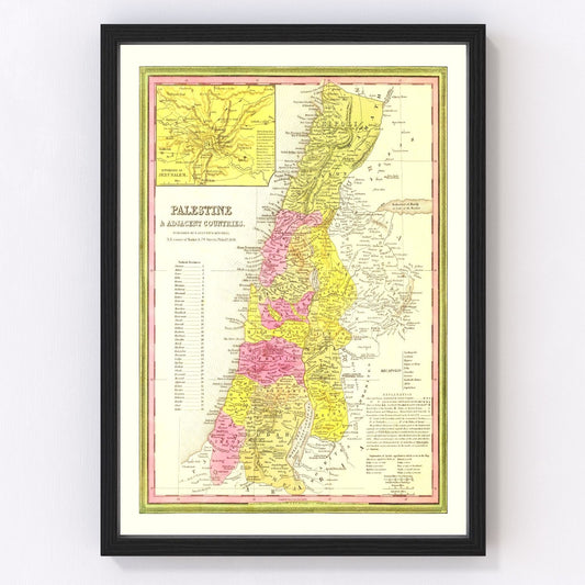 Vintage Map of Palestine 1846