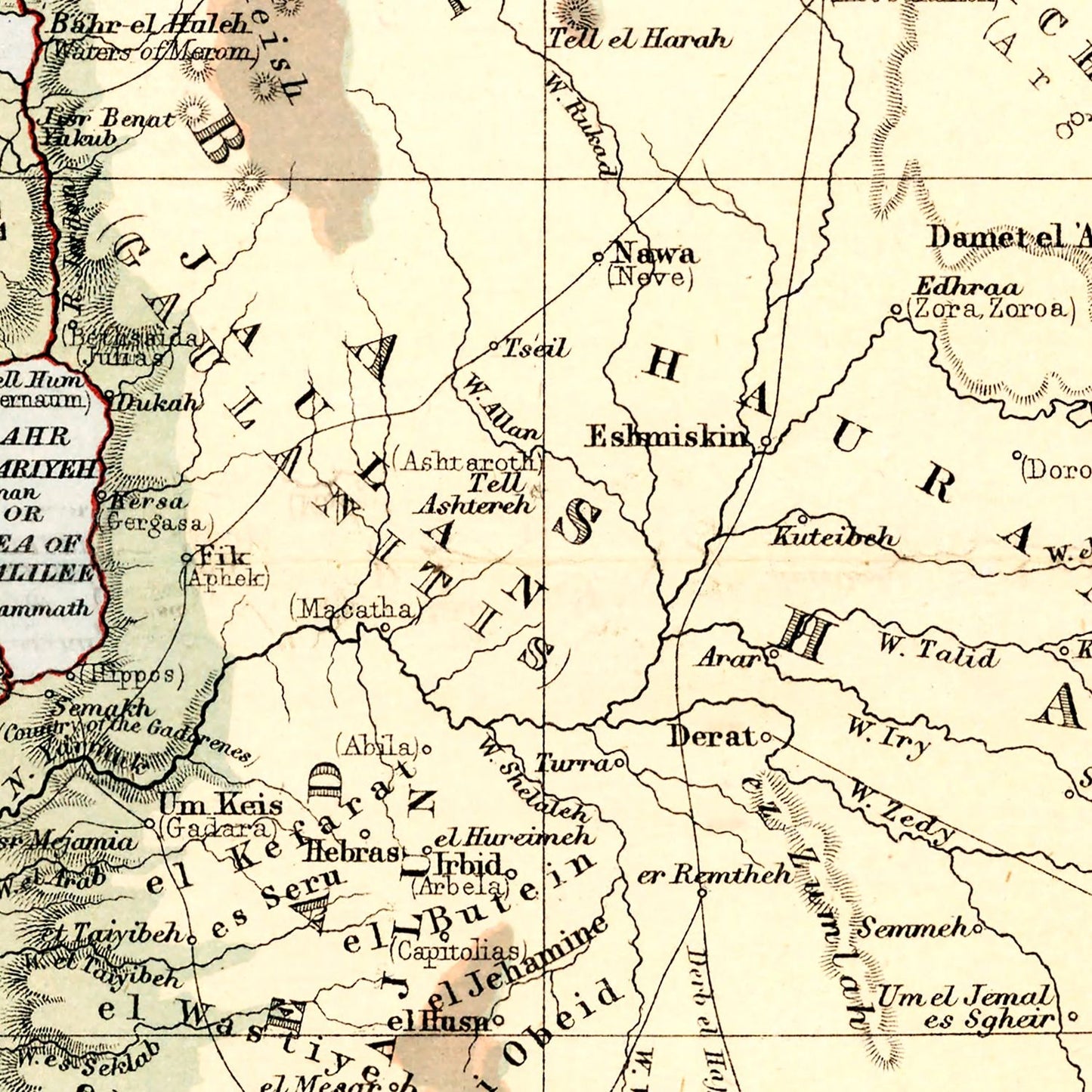 Vintage Map of Palestine 1871