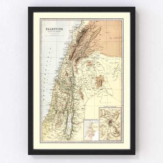 Vintage Map of Palestine 1871