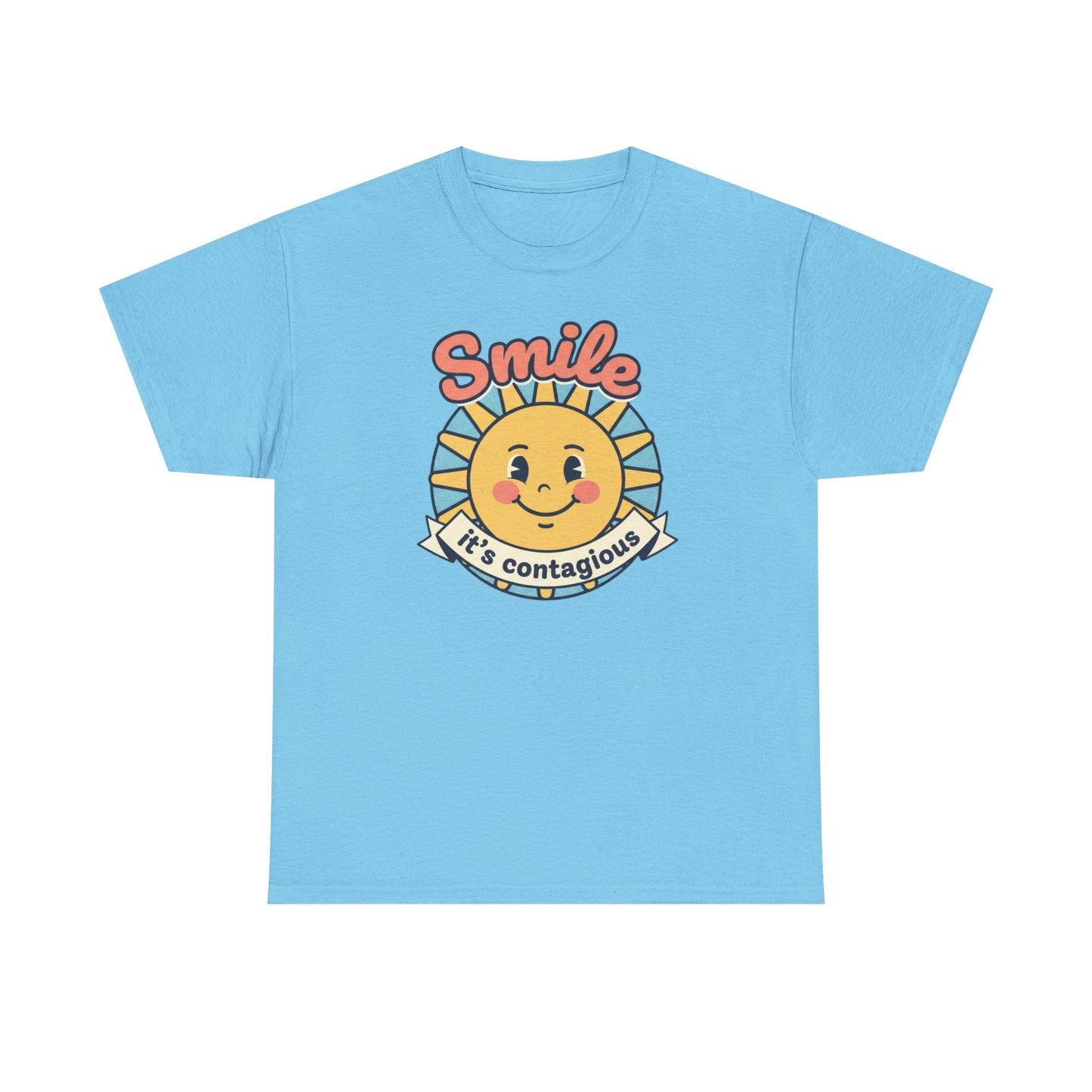 Smiling Sun "Smile It's Contagious" Tee | Cute Retro Sunshine Tee