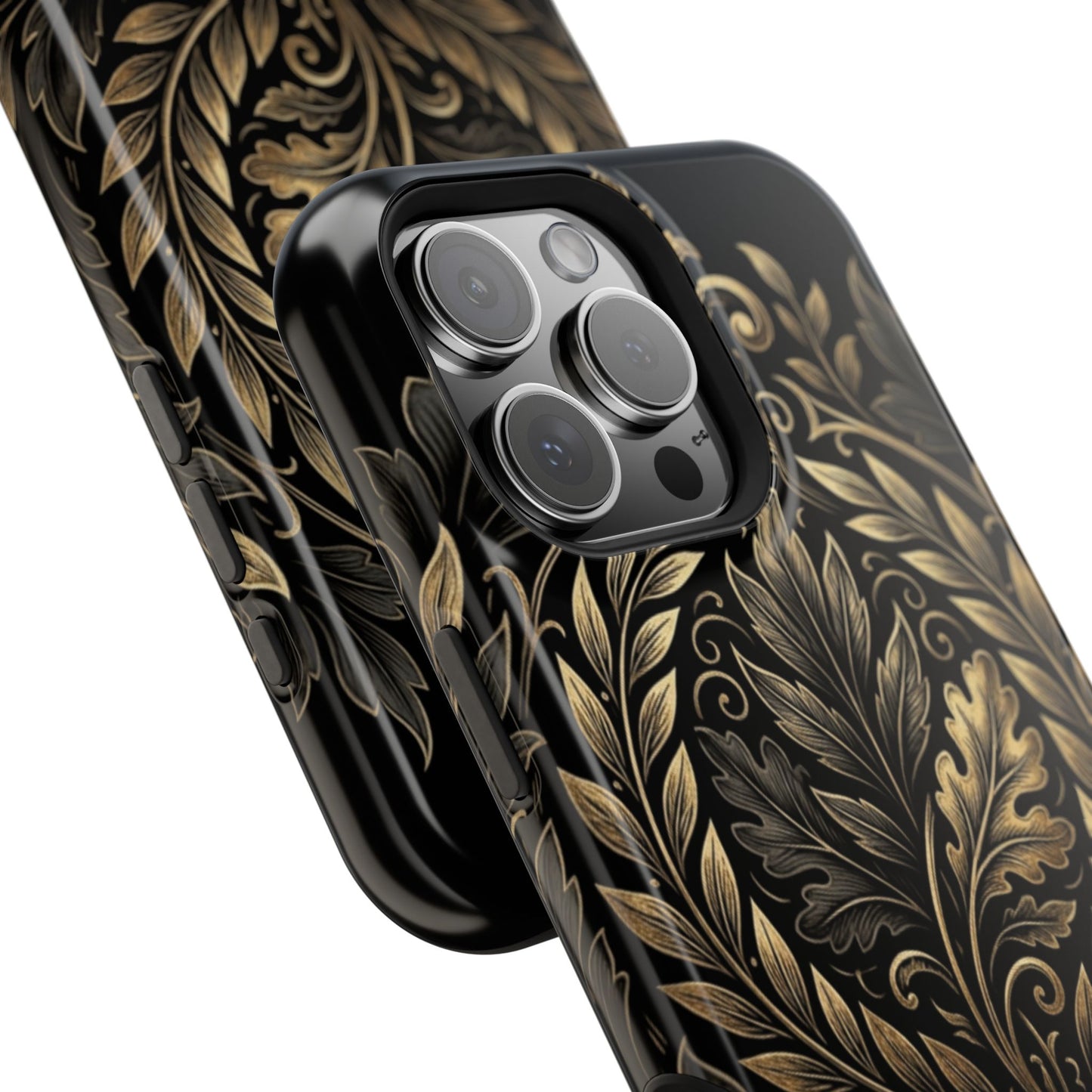 Baroque Gold Leaf Phone Case — Impact-Resistant Protective Cover
