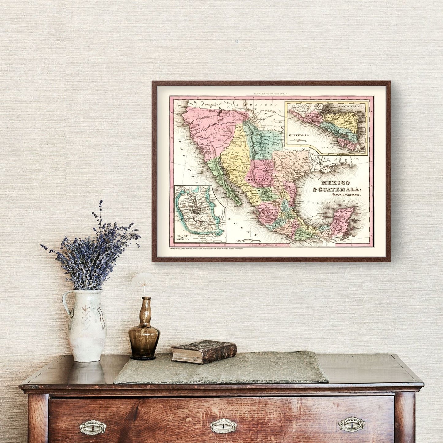 Vintage Map of Mexico And Guatemala 1834