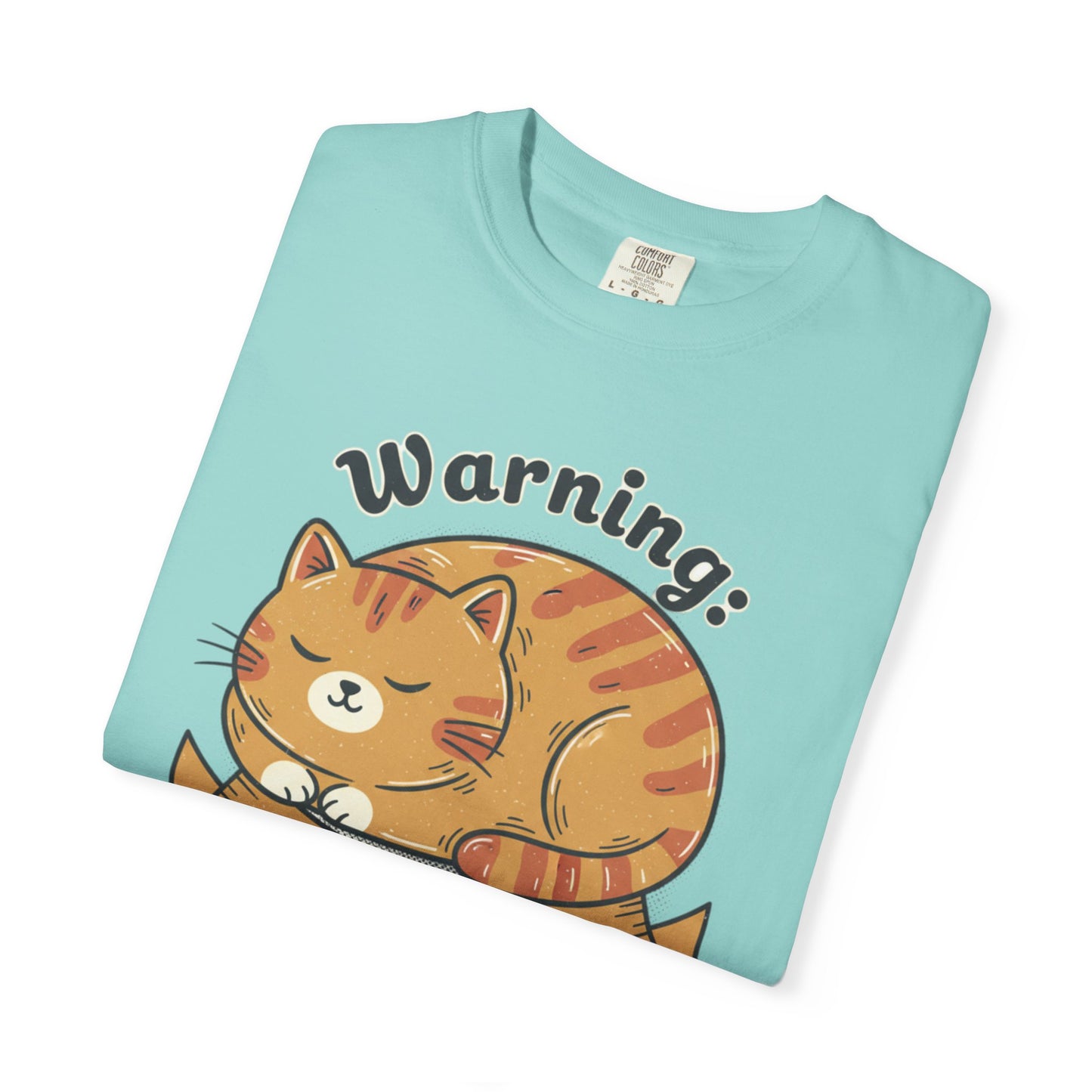 Warning may nap at anytime T-shirt | Sleeping Orange Cat