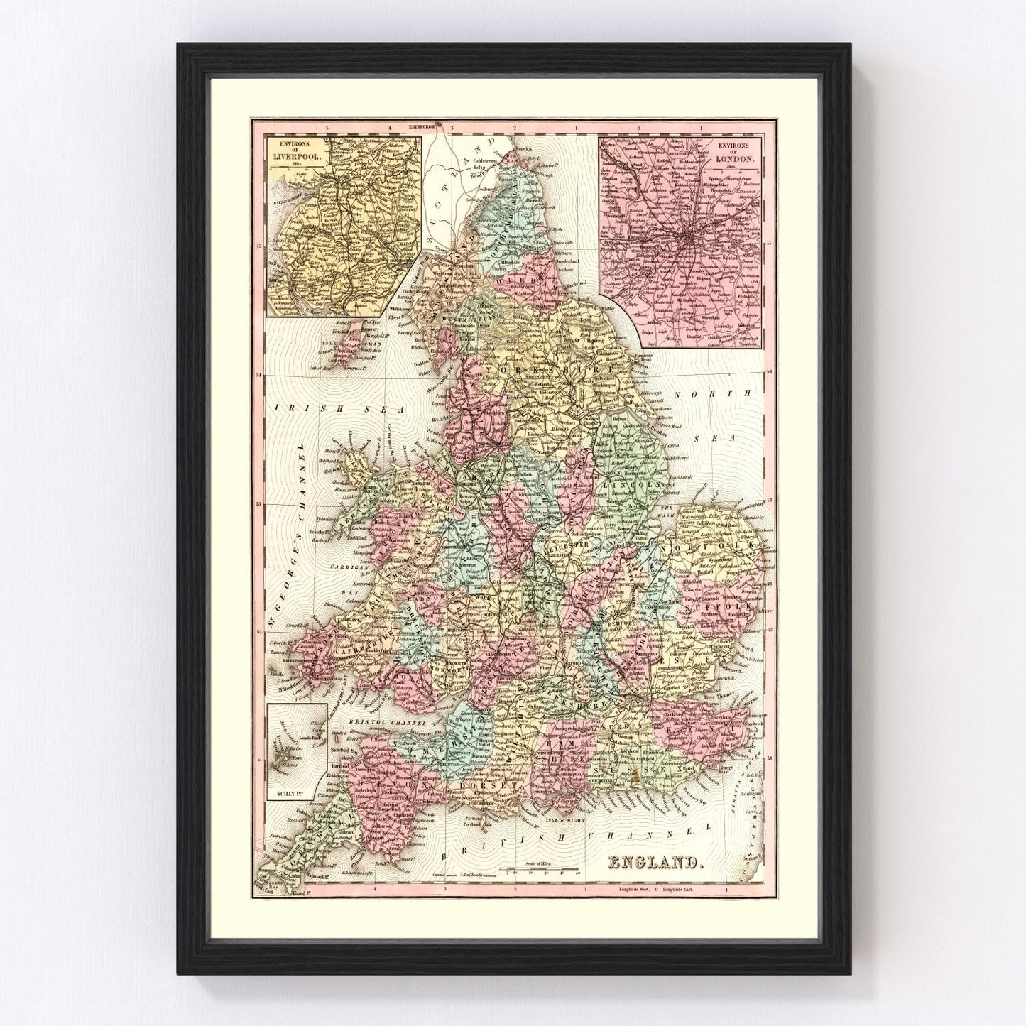 Vintage Map of England 1842