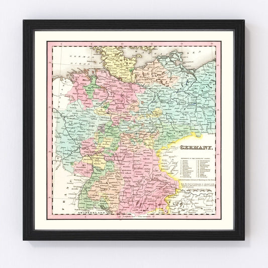Vintage Map of Germany 1842
