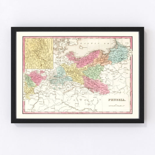 Vintage Map of Prussia 1836