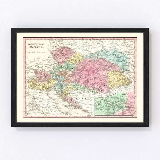 Vintage Map of Austria 1836