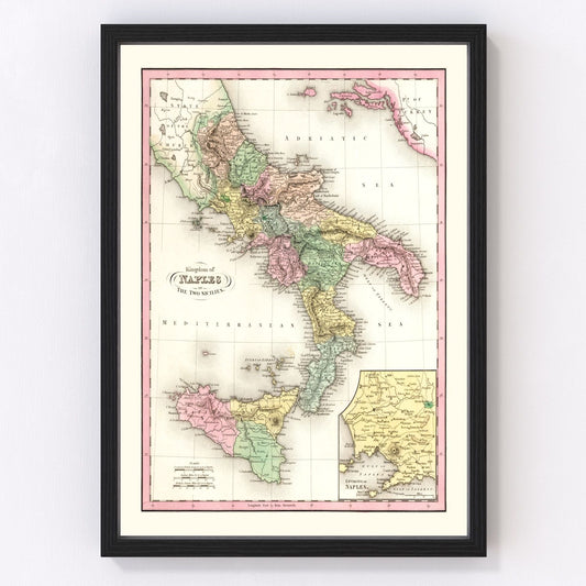 Vintage Map of Italy 1836