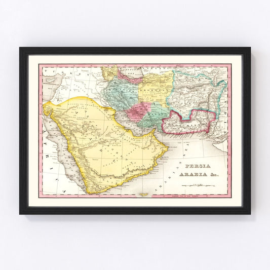 Vintage Map of Persia & Arabia 1836