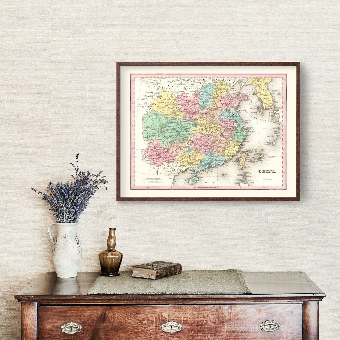 Vintage Map of China 1836