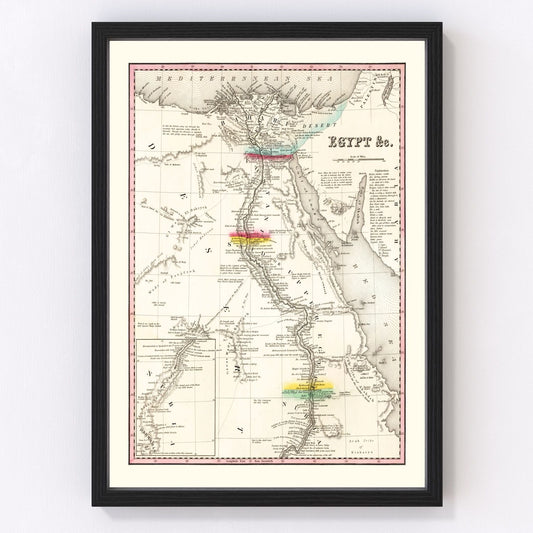 Vintage Map of Egypt 1836