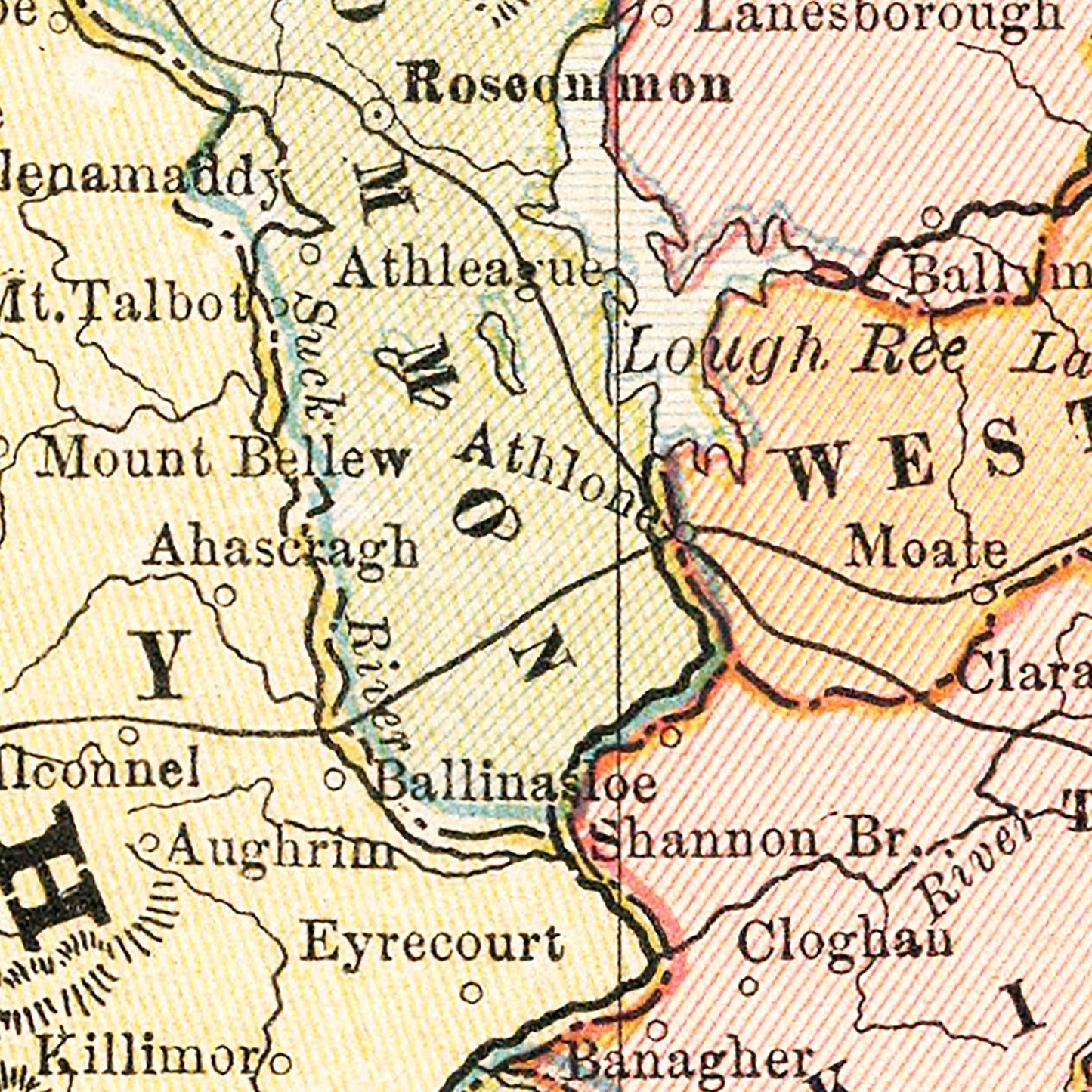 Vintage Map of Ireland 1883