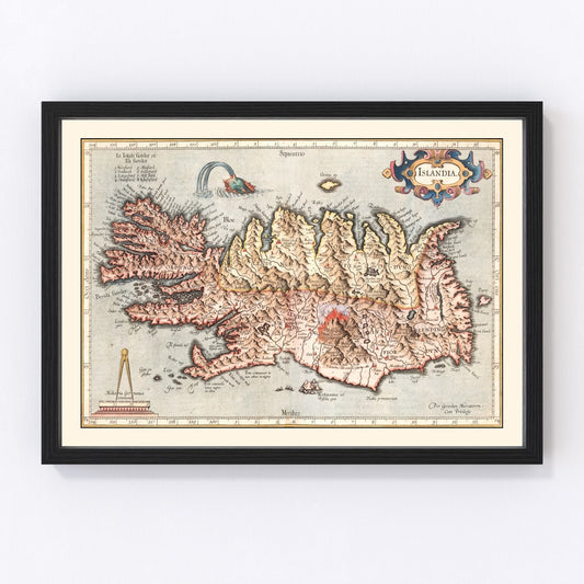 Vintage Map of Iceland 1623