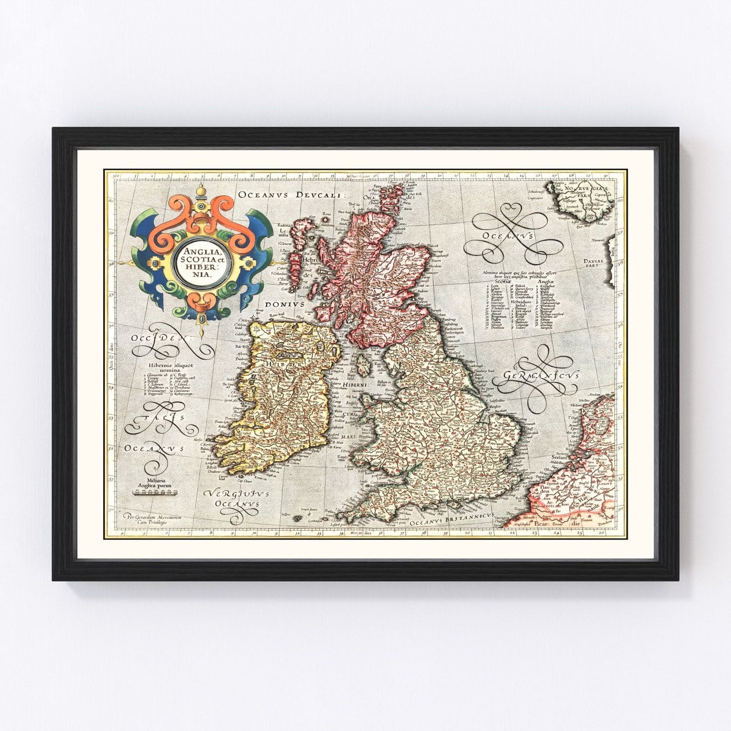 Vintage Map of England, Scotland & Ireland 1623