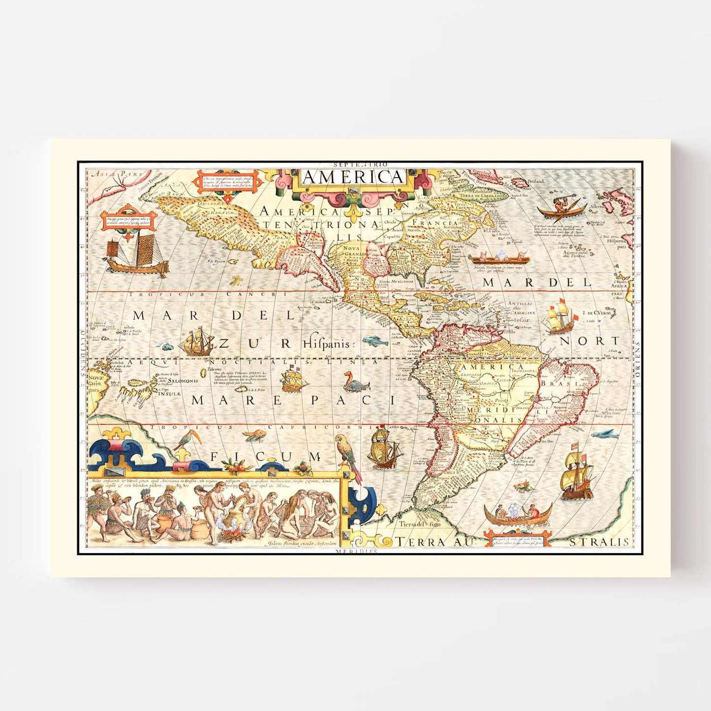 Vintage Map of America 1623