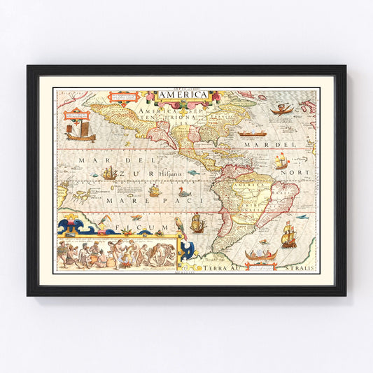 Vintage Map of America 1623