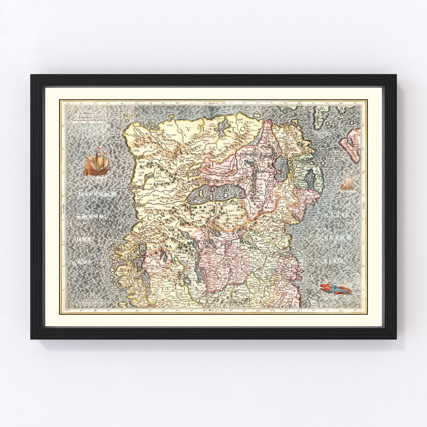 Vintage Map of North Ireland 1623
