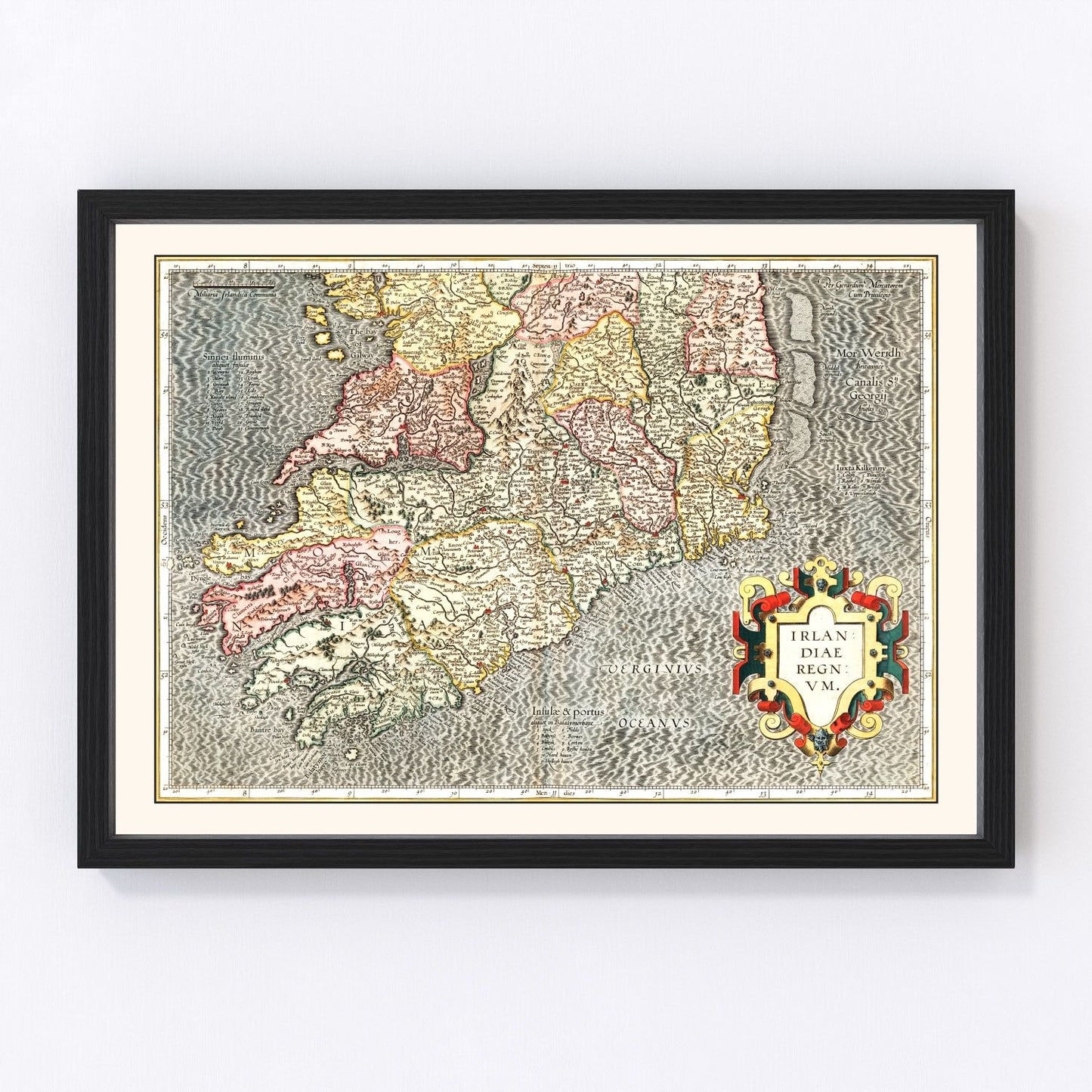 Vintage Map of The Kingdom of Ireland 1623