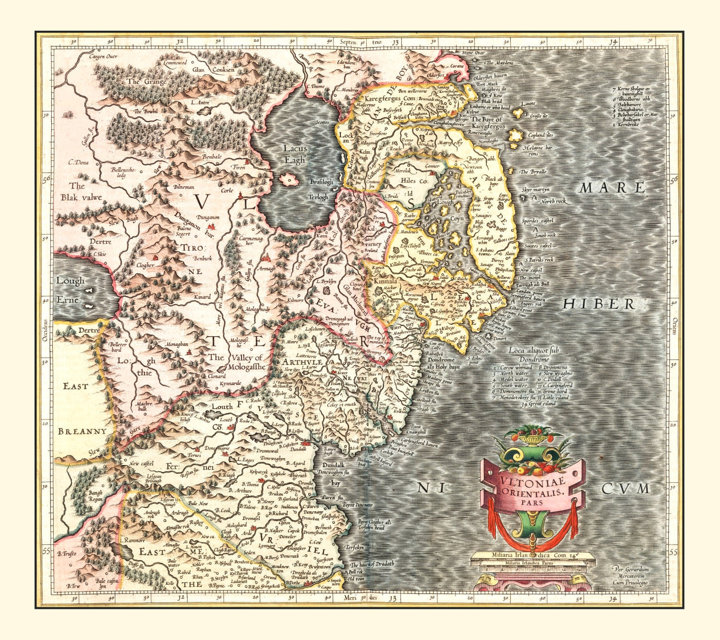 Vintage Map of Ulster, Ireland 1623