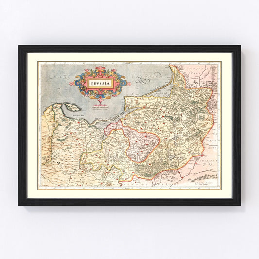 Vintage Map of Prussia 1623