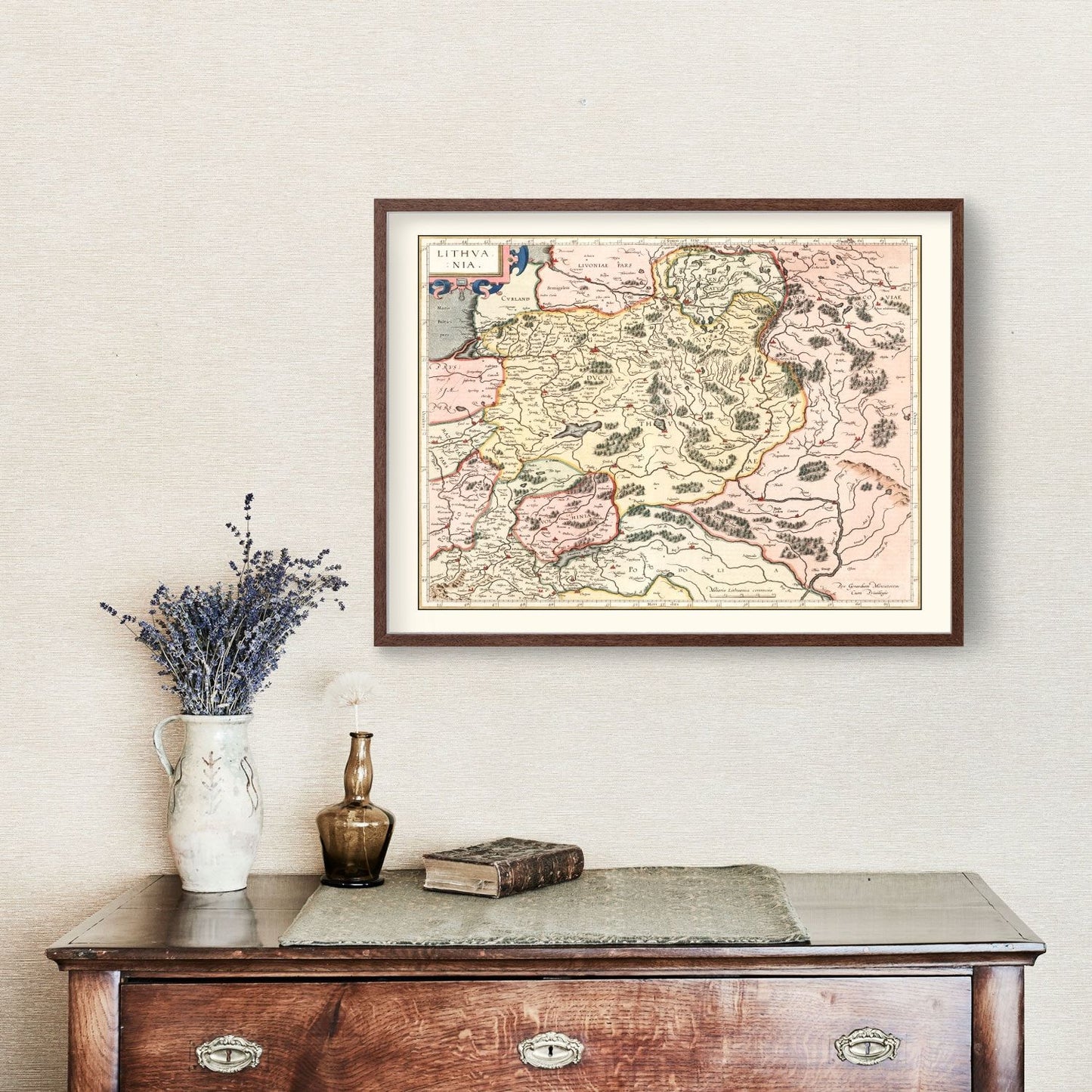 Vintage Map of Lithuania 1623