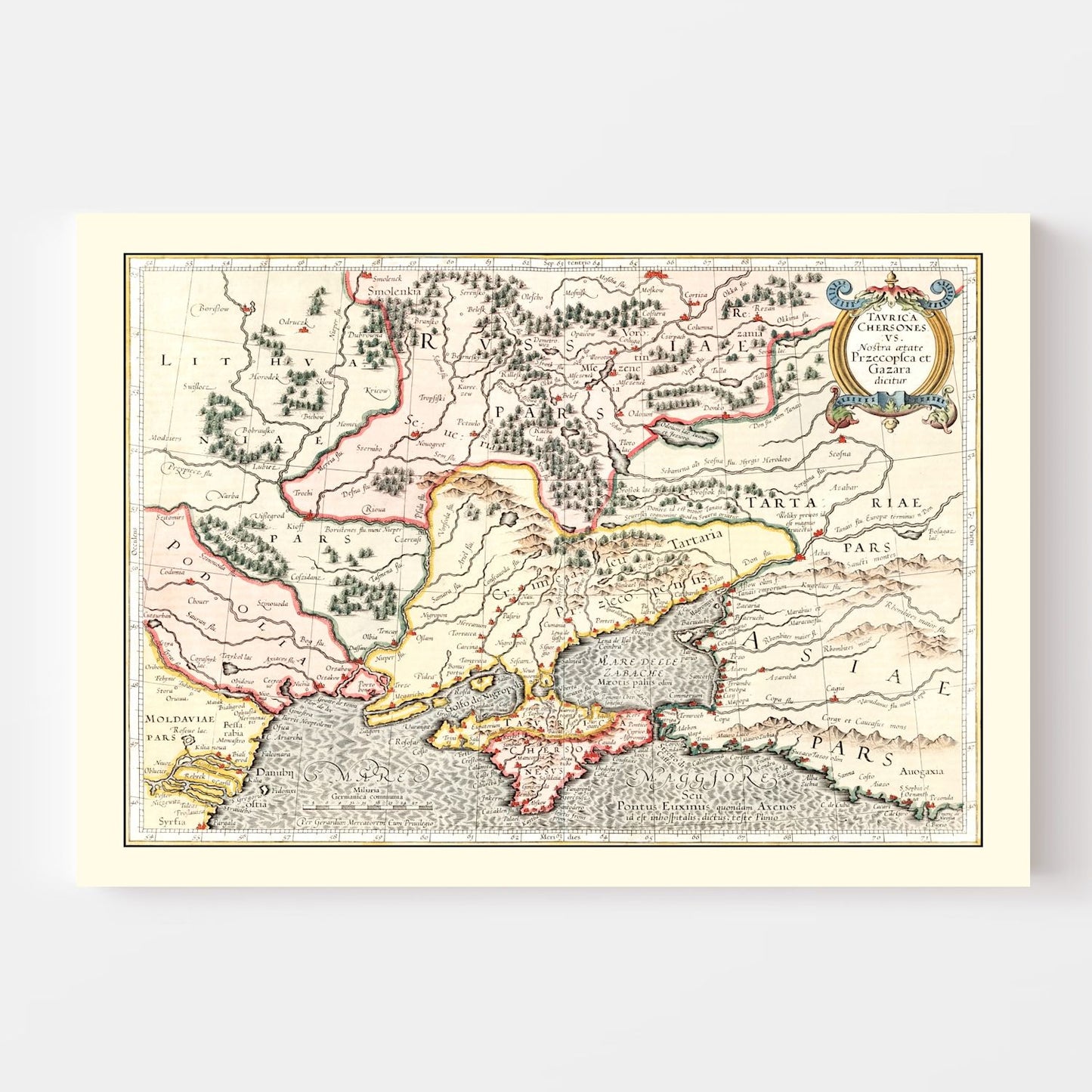 Vintage Map of Ukraine & Russia 1623