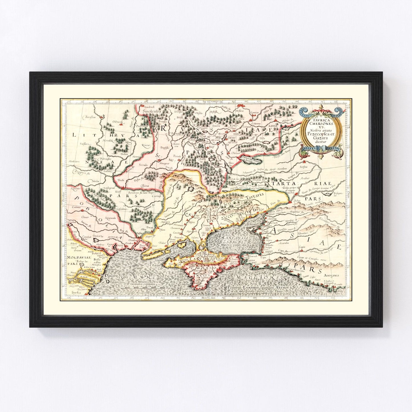 Vintage Map of Ukraine & Russia 1623