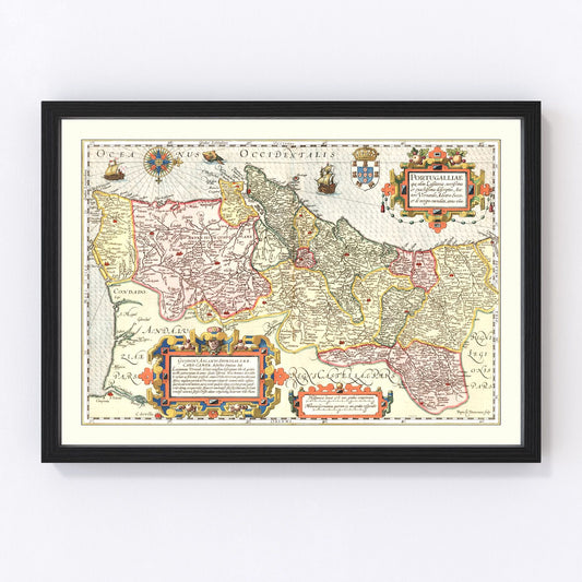 Vintage Map of Portugal 1623