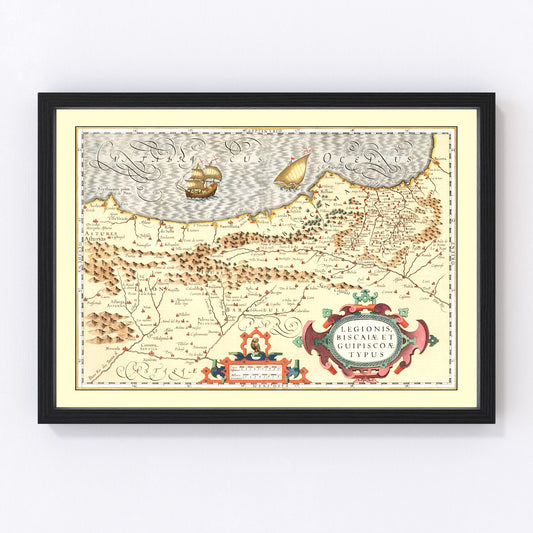 Vintage Map of Basque Regions of Spain, 1623